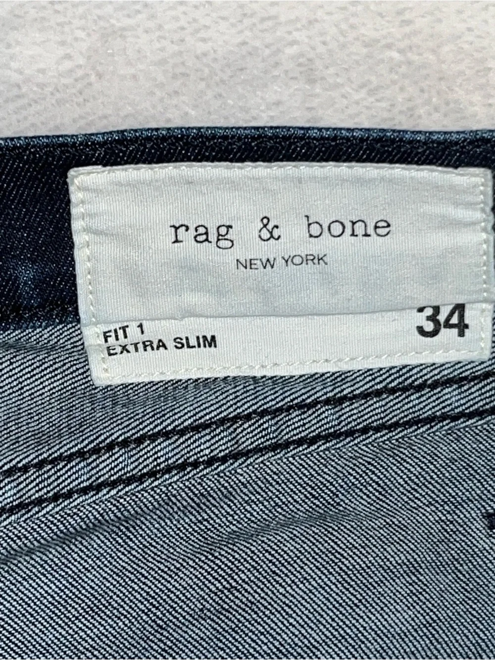 Rag & Bone Fit 1 Extra Slim Jeans Mens 34 Dark Wash Stretch Denim Made in USA